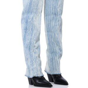AZALEA WANG " RODEO TIES " DENIM FOLD OVER BOOT (BRAND NEW !!)